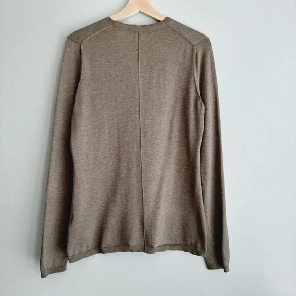BANANA REPUBLIC Cardigan Button Down Silk Cotton Blend Green Grey Sz M Flawed - Picture 7 of 13